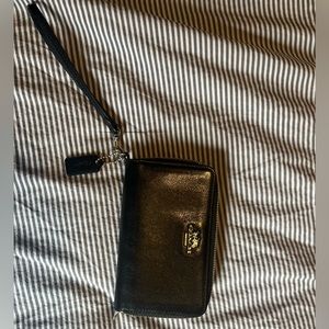 Black Coach Zip Around Wallet